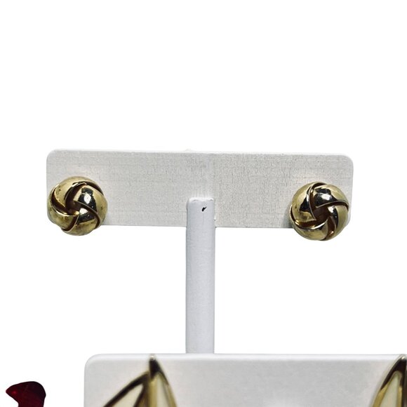 Lot Of 6 Gold Tone Pierced Earrings In Mixed Styles (5860) - Picture 3 of 9